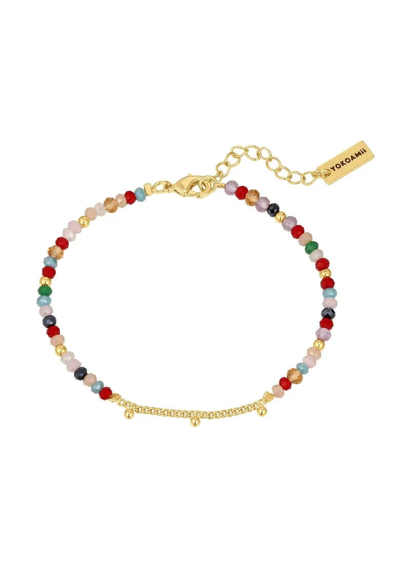 Bratara placata cu aur de 14K decorata cu zirconia, Auriu