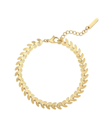 Bratara in forma de frunze placata cu aur de 14K, Auriu