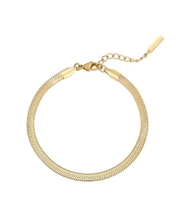 Bratara placata cu aur de 14K, cu model piele de reptila, Auriu