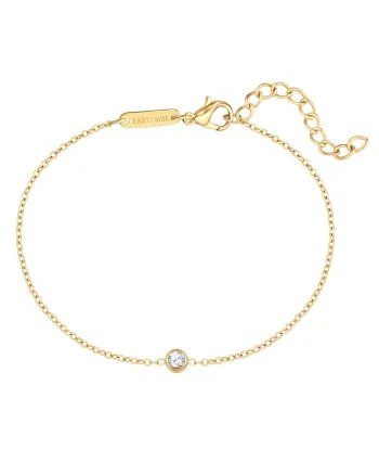 Bratara placata cu aur de 14K cu zirconia, Auriu