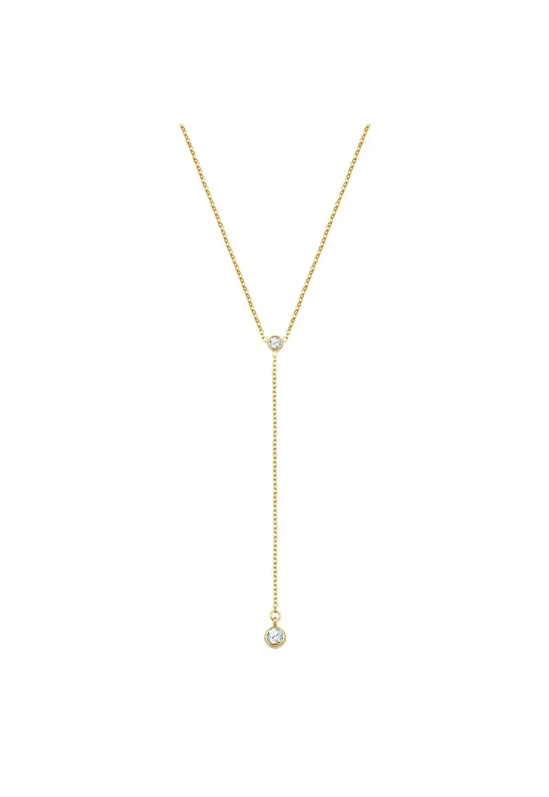 Colier drop placati cu aur de 14k, Auriu