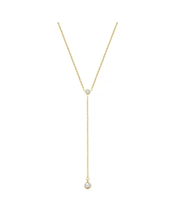 Colier drop placati cu aur de 14k, Auriu