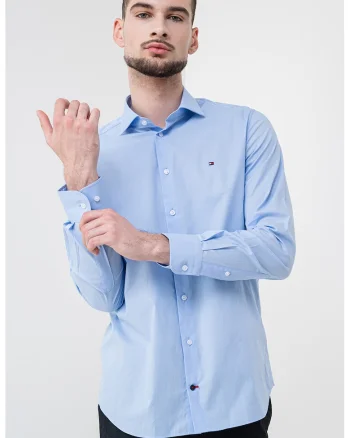 Camasa slim fit din amestec de bumbac, Albastru deschis