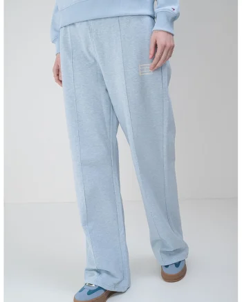Pantaloni de trening ampli cu snur, Albastru deschis melange