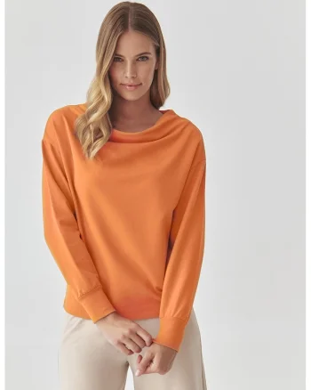 Bluza de trening din amestec de bumbac, Portocaliu mandarina