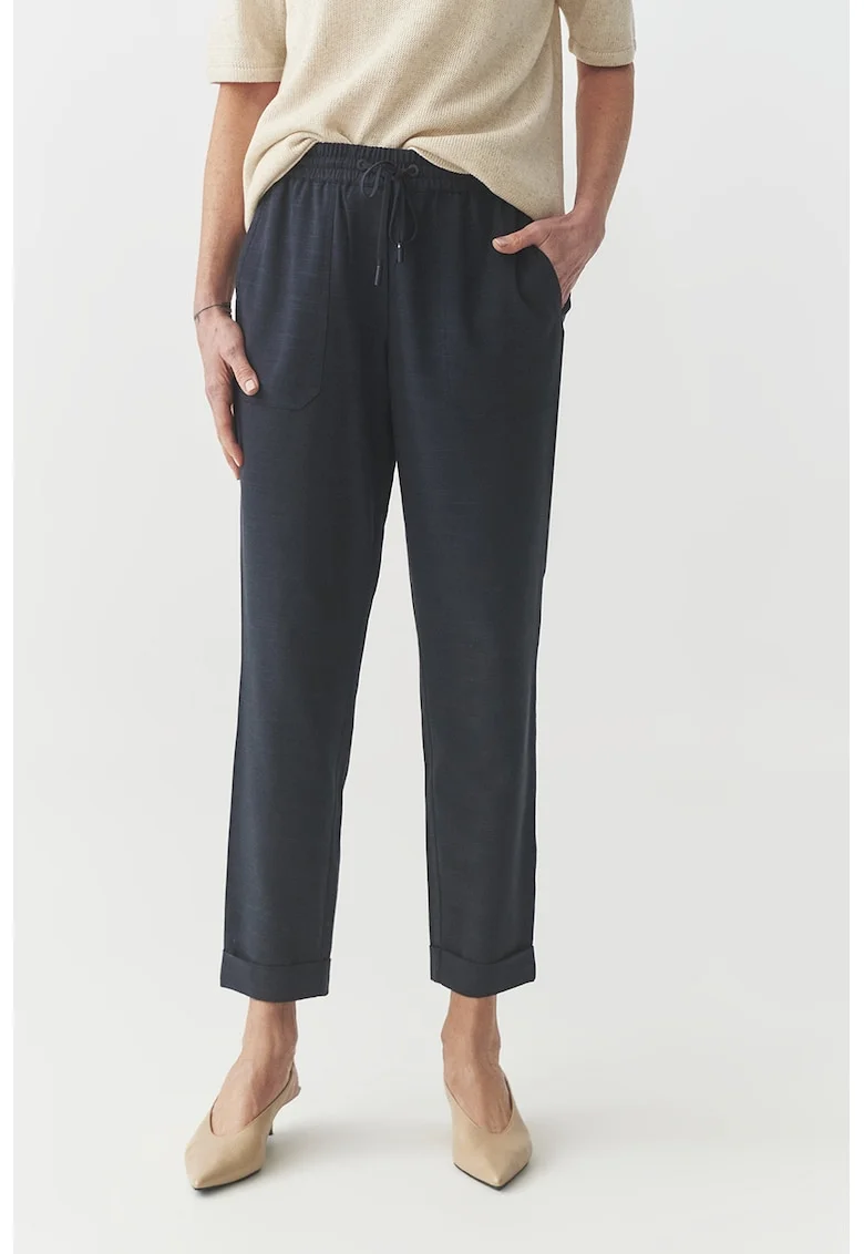 Pantaloni din amestec de bumbac Sudiki, Gri carbune
