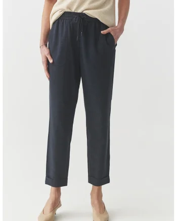 Pantaloni din amestec de bumbac Sudiki, Gri carbune