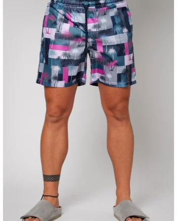 Pantaloni scurt de baie Palm Navy 12713, Bleumarin