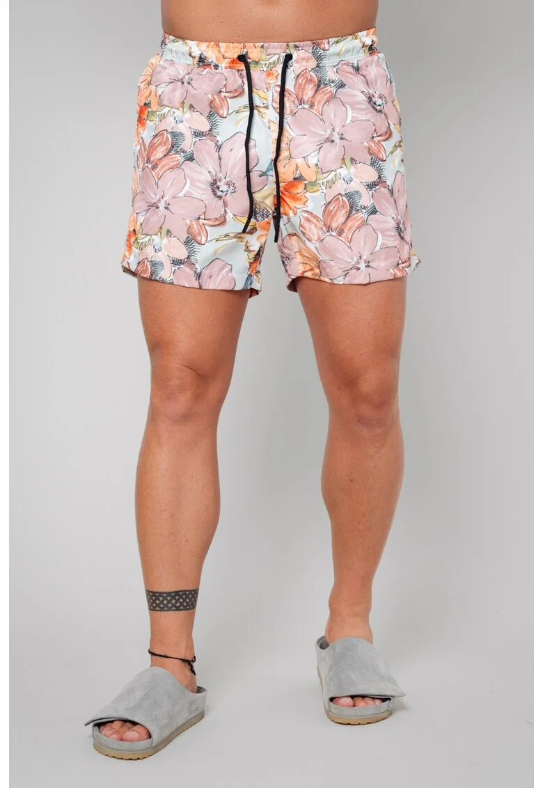 Pantaloni scurt de baie Flower Rose Quartz 12344, Roz prafuit