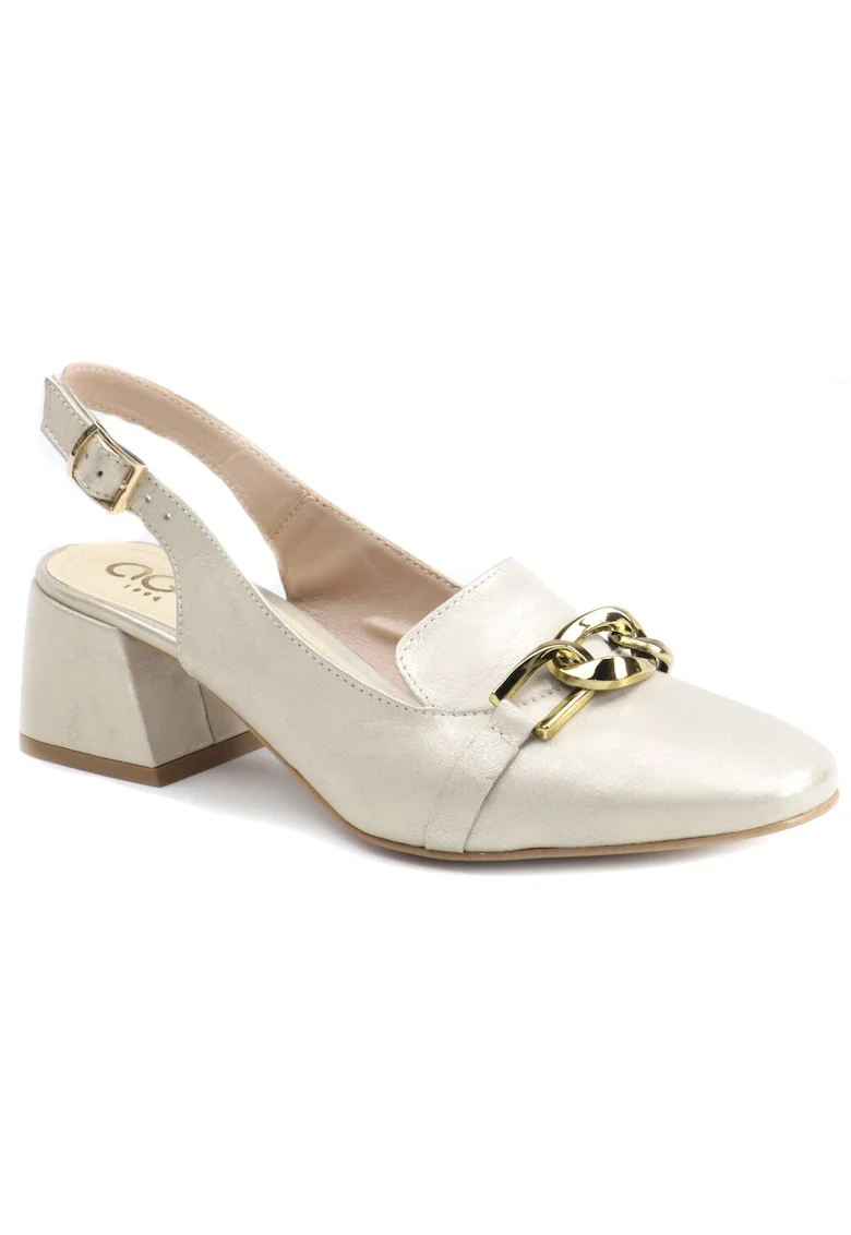 Pantofi dama decupati PFA 1523.3015, Bej