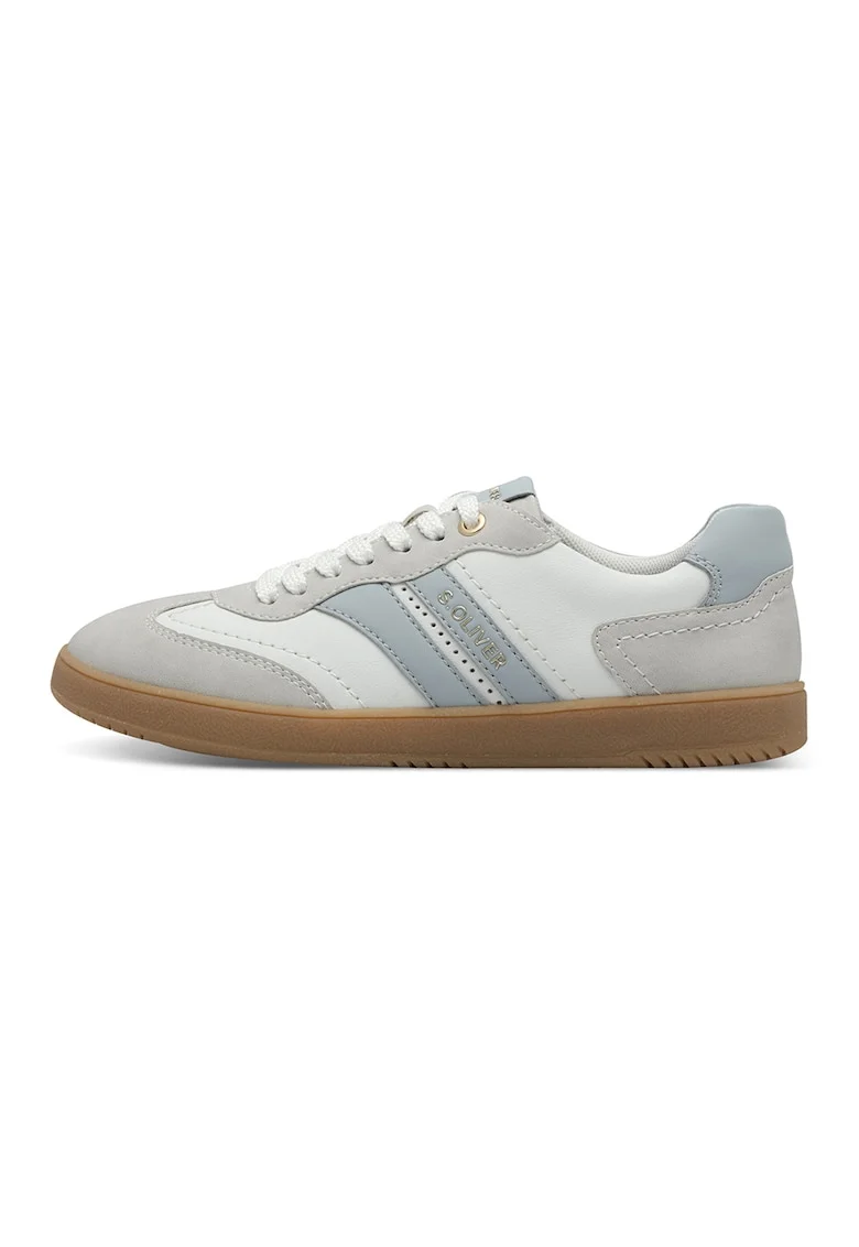 Pantofi sport cu garnituri contrastante, Gri deschis/Albastru prafuit/Alb murdar
