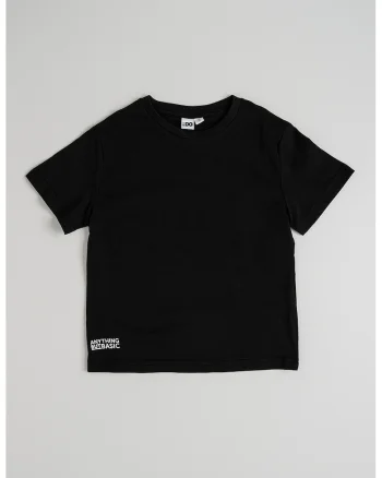 Tricou din bumbac cu decolteu la baza gatului, Negru
