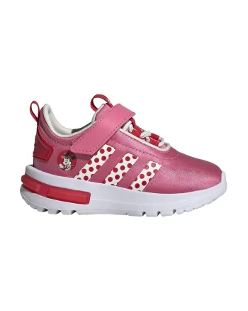 Pantofi sport cu banda velcro Racer TR23 Minnie, Alb/Fucsia
