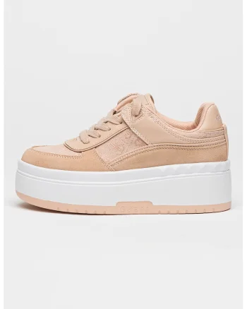 Pantofi sport cu garnituri din material textil si model, Portocaliu persan