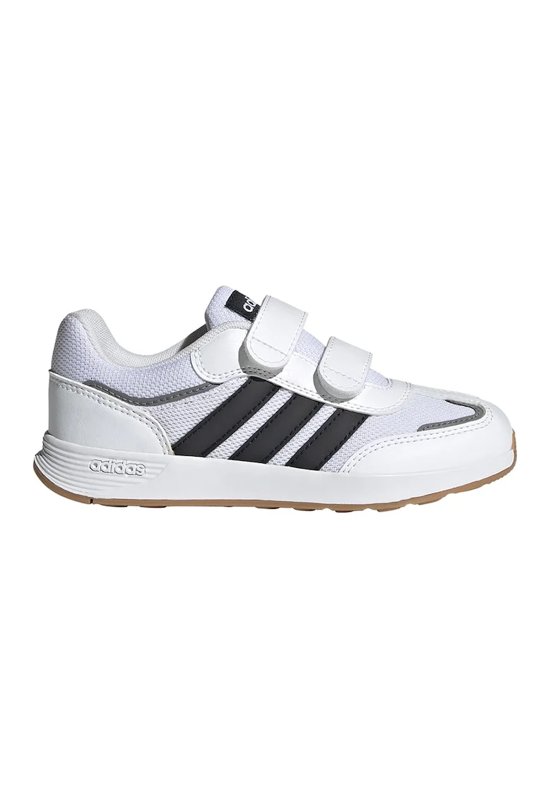 Pantofi sport Tensaur din piele ecologica si plasa, cu velcro, Alb/Negru