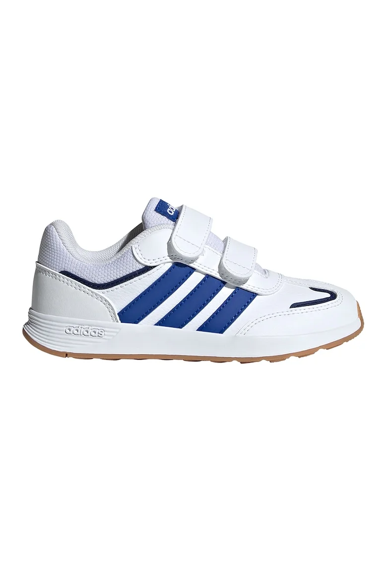 Pantofi sport Tensaur Switch de piele ecologica cu velcro, Alb/Albastru royal