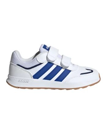 Pantofi sport Tensaur Switch de piele ecologica cu velcro, Alb/Albastru royal