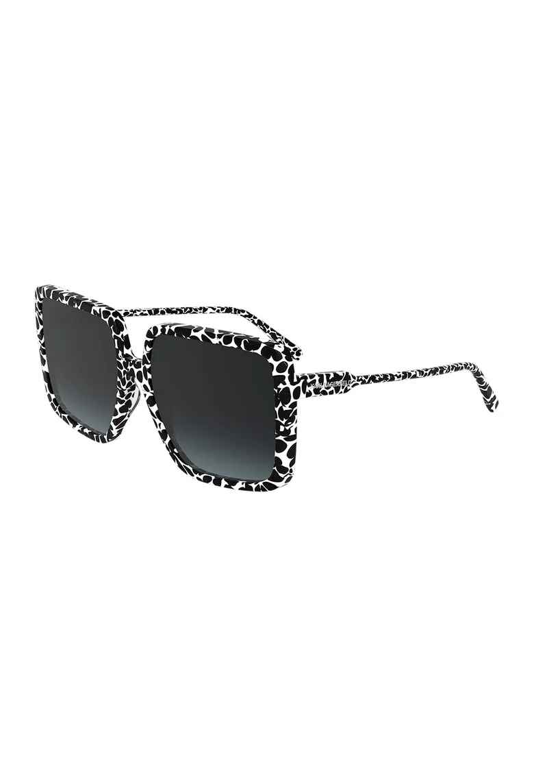 Ochelari de soare patrati cu lentile in degrade, Alb/Negru