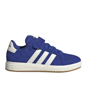 Pantofi sport Grand Court din piele intoarsa cu captuseala din material sintetic, Alb/Albastru royal