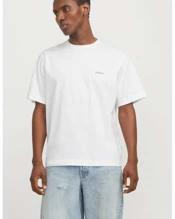 Tricou lejer cu imprimeu pe partea din spate, Alb/Portocaliu