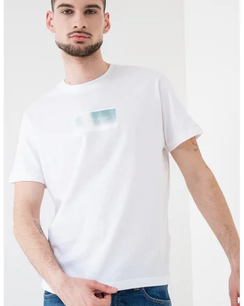 Tricou din bumbac organic cu logo, Alb