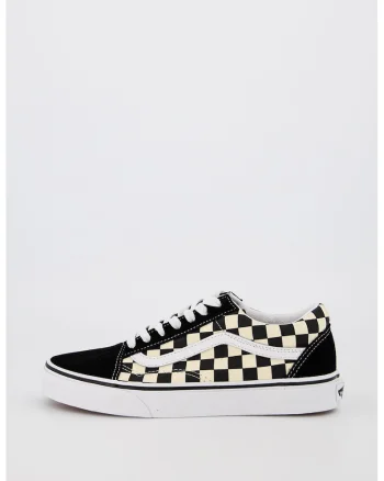 Tenisi unisex in carouri cu garnituri de piele intoarsa Old Skool