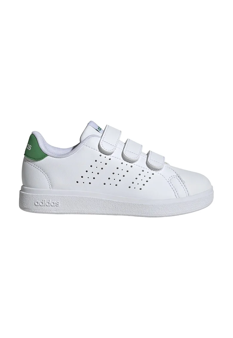 Pantofi sport de piele ecologica cu velcro Advantage Base 2.0, Alb/Verde