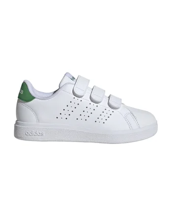 Pantofi sport de piele ecologica cu velcro Advantage Base 2.0, Alb/Verde