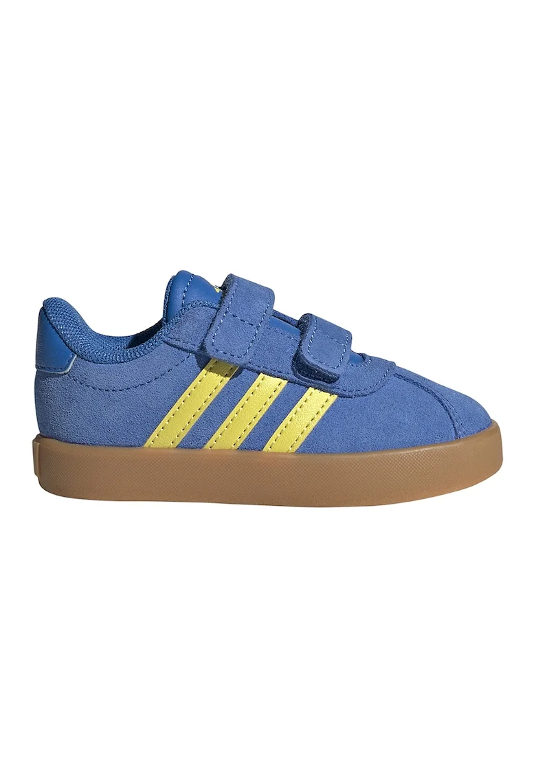 Pantofi sport Court 3.0 de piele intoarsa cu velcro, Galben/Albastru
