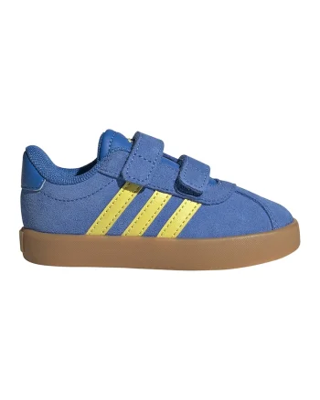 Pantofi sport Court 3.0 de piele intoarsa cu velcro, Galben/Albastru