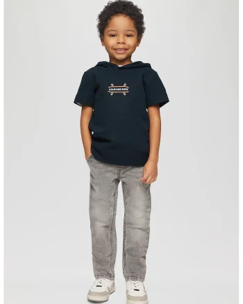 Tricou din amestec de bumbac cu gluga, Albastru ultramarin