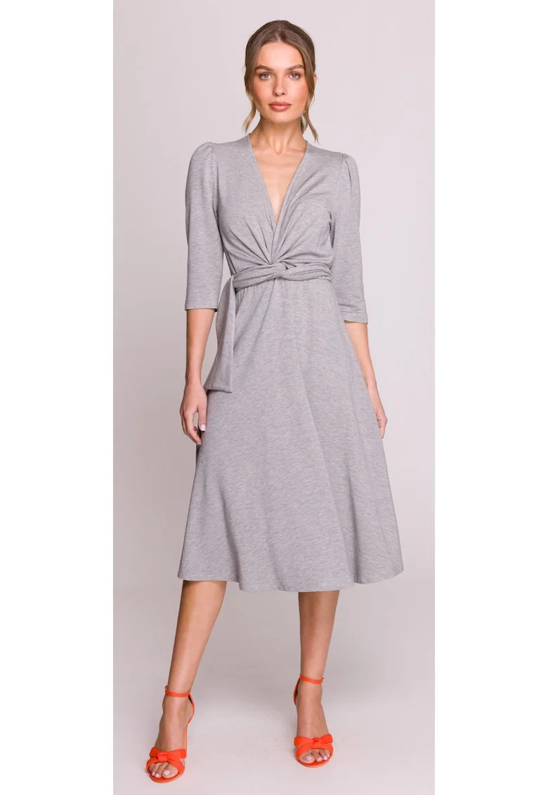 Rochie cu impletitura,, Gri