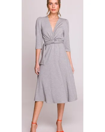Rochie cu impletitura,, Gri
