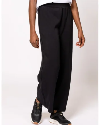 Pantaloni din amestec de modal cu croiala ampla, Negru