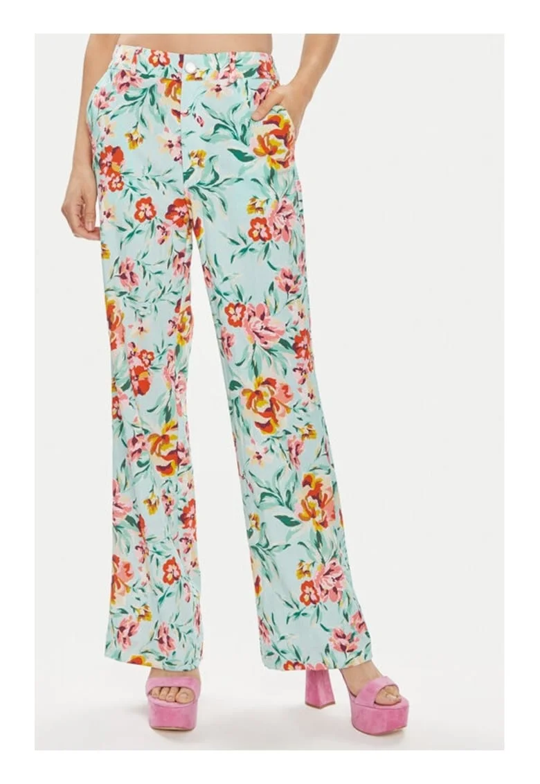Pantaloni dama,  517731, Multicolor, Viscoza