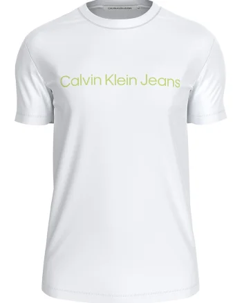 Tricou slim fit cu imprimeu logo, Alb optic