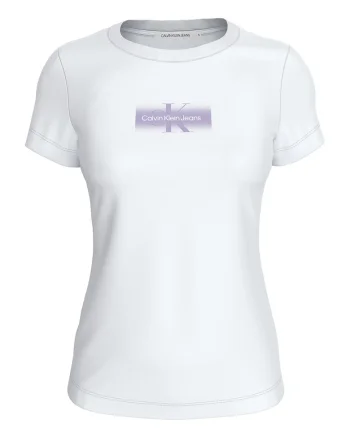 Tricou de bumbac cu logo, Alb/Lila