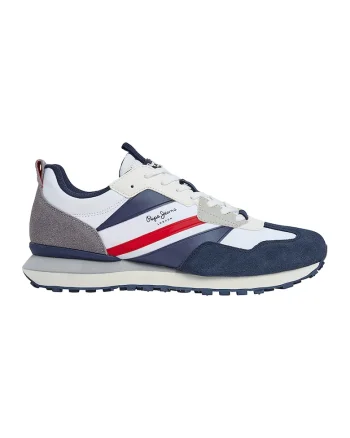 Pantofi sport cu insertii de piele intoarsa, Gri/Bleumarin