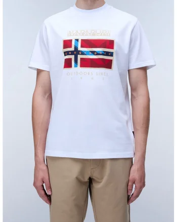 Tricou cu model logo si grafic, cu decolteu la baza gatului, Rosu/Alb