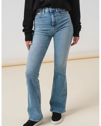 Blugi bootcut cu talie inalta, Albastru deschis