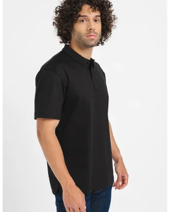 Tricou polo regular-fit de bumbac Deabono, Negru