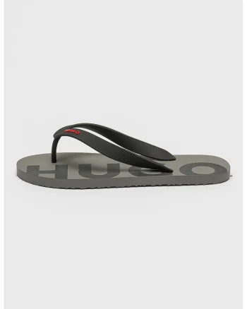 Papuci flip-flop cu logo Arvel, Negru/Gri inchis