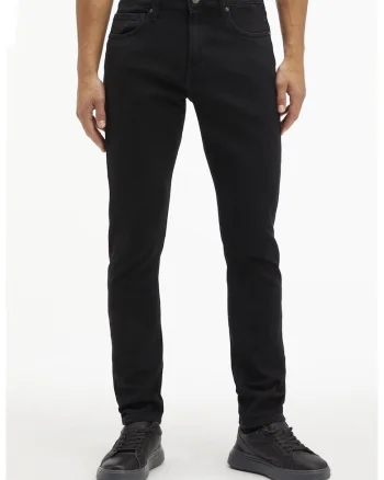 Blugi uni slim fit cu talie medie, Negru stins