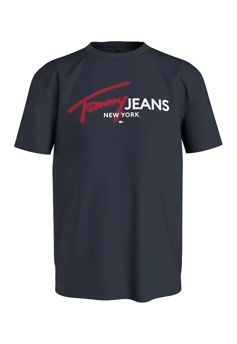 Tricou din bumbac cu imprimeu logo, Albastru ultramarin