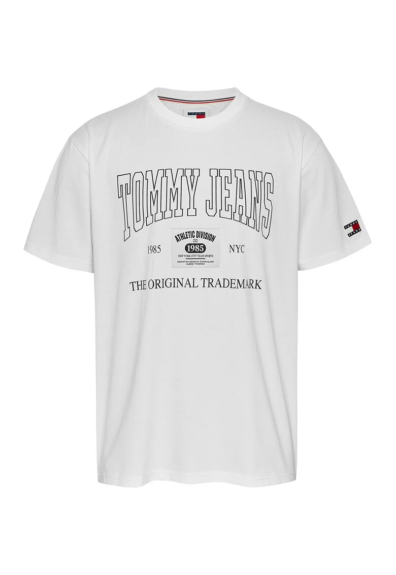 Tricou cu imprimeu logo, Alb/Negru