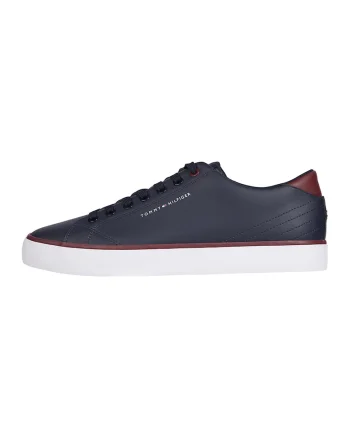 Pantofi sport din piele si piele ecologica, Bleumarin