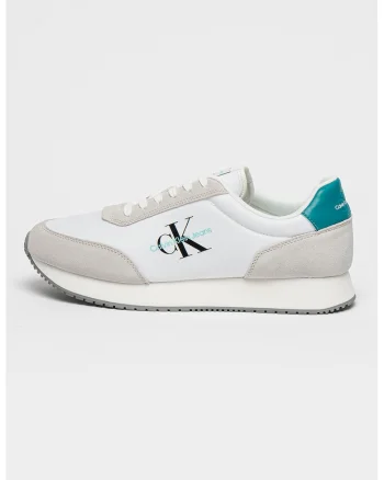 Pantofi sport low-cut cu detalii logo, Alb/Gri