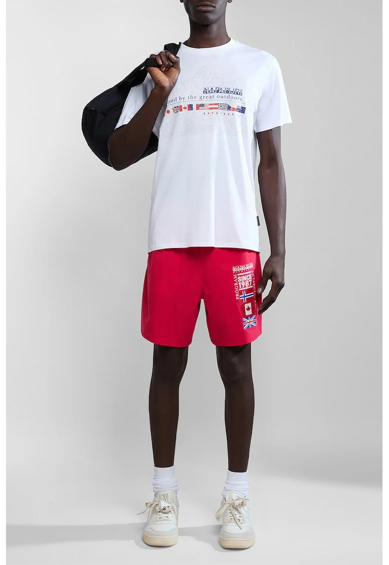 Tricou de bumbac cu modell grafic, Alb