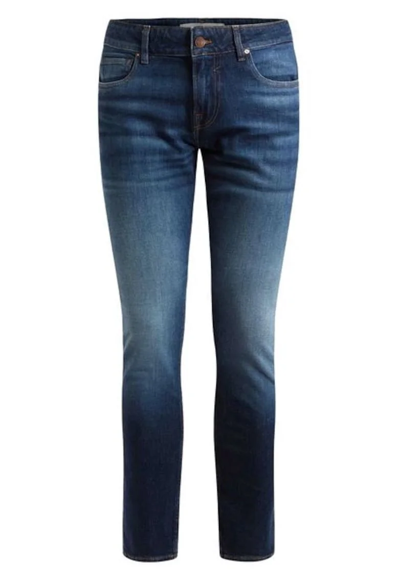 Blugi cu aspect decolorat, Bleumarin