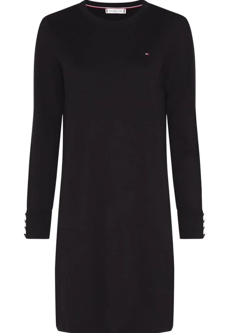 Rochie dreapta din bumbac, Negru,